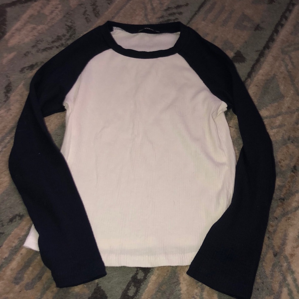 White and Blue Baseball Tee